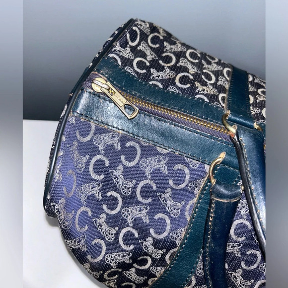 Celine CMacadam Canvas Blue Boston Bag - Picture 3 of 14